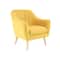 Yellow Polyester and Wood Modern Accent Chair, 32&#x22; x 30&#x22; x 28&#x22;